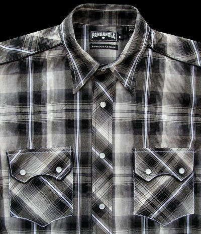 画像2: パンハンドルスリム プラッド ウエスタンシャツ ブラック（長袖）/Panhandle Slim Long Sleeve Western Shirt