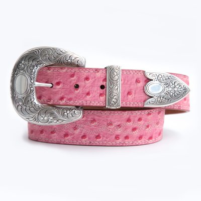画像1: キュートピンク スリーピース ウエスタン レザーベルト 30（約75cm）/3 Piece Western Leather Belt(Pink)