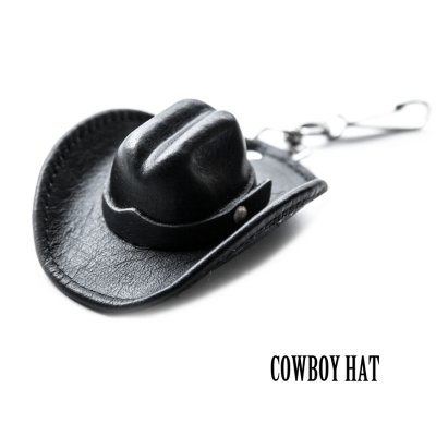 画像1: カウボーイ ハット キーホルダー・バッグアクセサリー（ブラック）/Cowboy Hat Key Holder