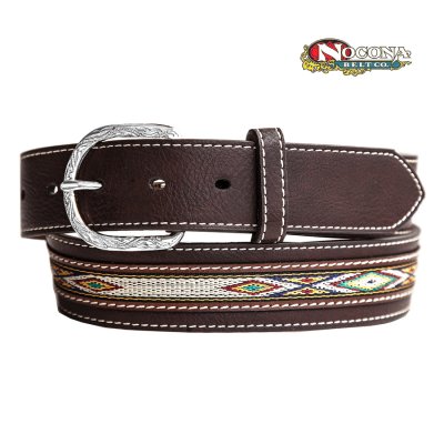 画像1: サウスウエスタン アズテック レザーベルト（ブラウン）36/Western Leather Belt(Brown)