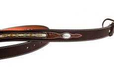 画像3: サウスウエスタン アズテック レザーベルト（ブラウン）36/Western Leather Belt(Brown) (3)