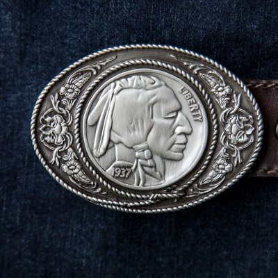 画像1: バックル インディアンヘッド（シルバー）/Belt Buckle Indian Head 