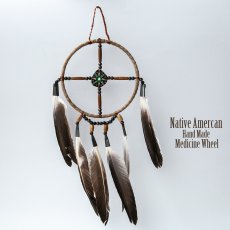 画像1: アメリカインディアン ナバホ族 ハンドメイド メディスンホイール（鹿の角ペイント）/Navajo Hand Made Medicine Wheel (1)