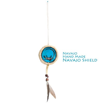 画像1: アメリカインディアン ナバホ族 鹿革製 ハンドメイド ナバホ シールド リザード/Navajo Hand Made Navajo Shield Lizard