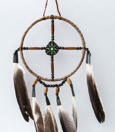 画像2: アメリカインディアン ナバホ族 ハンドメイド メディスンホイール（鹿の角ペイント）/Navajo Hand Made Medicine Wheel (2)