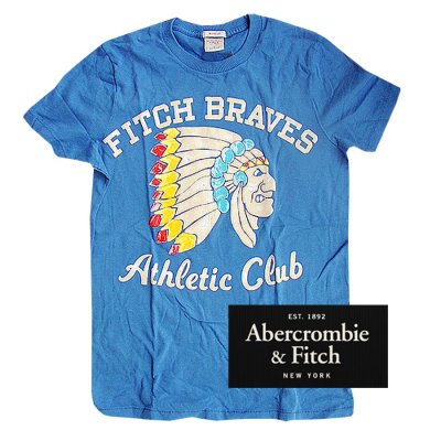 アバクロンビー＆フィッチ 半袖 Tシャツ （インディアン・ブルー）S/Abercrombie & Fitch T-shirt 半袖シャツ・Tシャツ