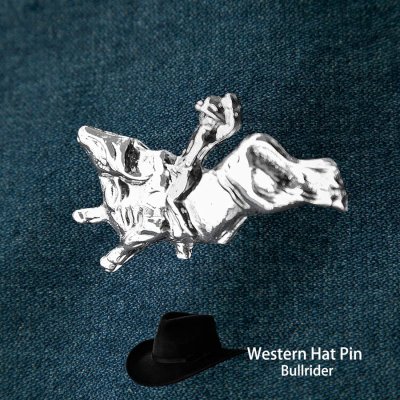 画像1: ウエスタン ハット ピン ブルライダー/Hat Pin Bullrider