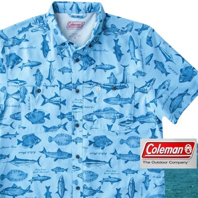 画像2: コールマン フィッシング 半袖 シャツ（マリンブルー）/Coleman Short Sleeve Shirt