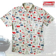 画像2: コールマン バーベキュー 半袖 シャツ（レッド・ホワイト・ブルー）/Coleman BBQ Print Short Sleeve Shirt (2)