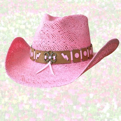 画像1: ブルハイド ウエスタン ストローハット ウィンストン（ピンク）/Bullhide Western Straw Hat Winston(Pink)