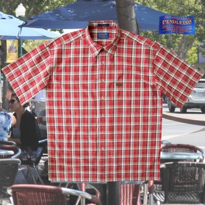 画像1: ペンドルトン 半袖 シャツ（レッド・タン）大きいサイズ/Pendleton Plaid Shortsleeve Shirt