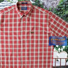 画像1: ペンドルトン 半袖 シャツ（レッド・タン）/Pendleton Plaid Shortsleeve Shirt (1)