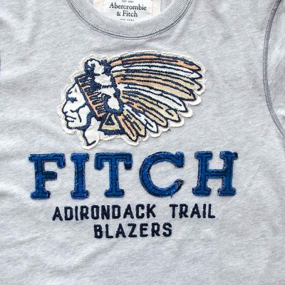 画像2: アバクロンビー＆フィッチ アップリケ 半袖 Tシャツ（インディアン・グレー/ネイビー）/Abercrombie&Fitch T-shirt