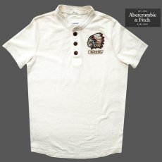 画像1: アバクロンビー＆フィッチ アップリケ  ヘンリー（インディアン・クリーム）XL/Abercrombie&Fitch Henry (1)