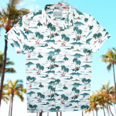 画像2: アロハシャツ ビーチ・パラダイス（クリーム）/Aloha Shirt(Cream)