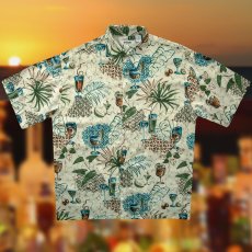 画像3: ハワイアンシャツ トロピカル カフェタイム  サイズL（身幅64cm）/Hawaiian Shirt (3)