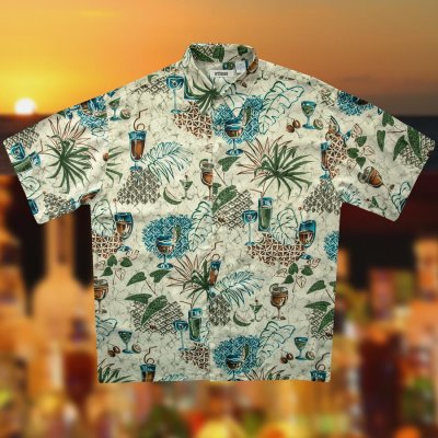 画像3: ハワイアンシャツ トロピカル カフェタイム  サイズL（身幅64cm）/Hawaiian Shirt