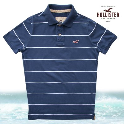 画像1: ホリスター 刺繍ロゴ 半袖 ポロシャツ ネイビー/Hollister Short Sleeve Polo Shirt(Navy)