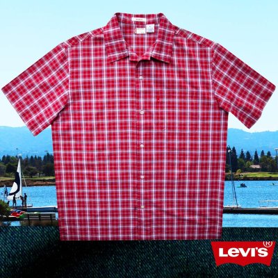 画像2: リーバイス 半袖 シャツ（レッド・ホワイト・ライトブルー）L/Levi's Plaid Shortsleeve Shirt