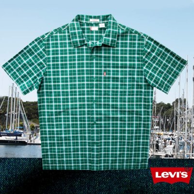 画像2: リーバイス 半袖 シャツ（フォレスト・ライトブルー・イエロー）L/Levi's Plaid Shortsleeve Shirt