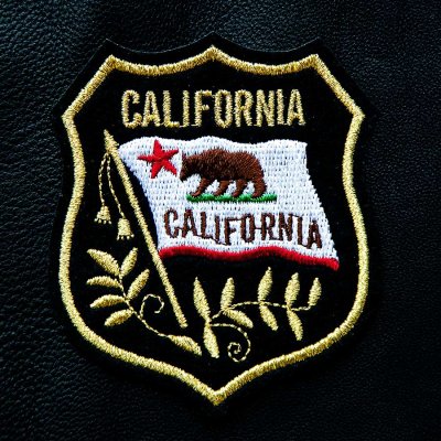 画像1: ワッペン CALIFORNIA カリフォルニア州旗 ブラック・ゴールド/Patch