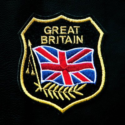 画像1: ワッペン GREAT BRITAIN グレートブリテン イギリス国旗 ブラック・ゴールド/Patch