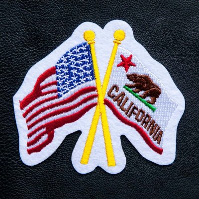 画像1: ワッペン 星条旗 カリフォルニア州旗/Patch