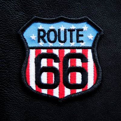 画像1: ワッペン ルート66 星条旗/Patch Route 66