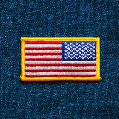 画像1: ワッペン アメリカ国旗 星条旗 右 8.3cm×4.6cm/Patch