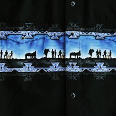 画像3: パンハンドルスリム ボーダー ウエスタンシャツ（長袖・ブラック ブルー）大きいサイズ XL（身幅65cm）【訳あり商品-SDGs】/Panhandle Slim Long Sleeve Western Shirt (3)