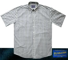 画像3: ペンドルトン 半袖 コットン シャツ（ネイビー・ベージュ・ライトグレー）/Pendleton Plaid Shortsleeve Shirt(Navy/Beige/Light Grey) (3)