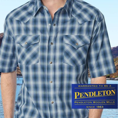 画像2: ペンドルトン 半袖 ウエスタン シャツ ブルー・ホワイトS/Pendleton Shortsleeve Western Shirt