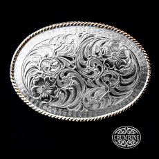 画像1: クラムライン ベルト バックル ロープエッジ フローラルスクロール/Crumrine Belt Buckle(Rope Edge/Floral Scroll) (1)