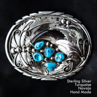 ナバホ シルバー ハンドメイド ベルト バックル/Navajo Handmade Belt