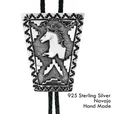 画像1: ネイティブアメリカン ナバホ族 ハンドメイド スターリングシルバー ボロタイ（ホース）/Navajo Sterling Silver Bolo Tie(Horse) (1)