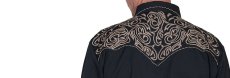 画像3: スカリー ウエスタン 刺繍 シャツ（長袖/ブラック・スクロールゴールド）/Scully Long Sleeve Embroidered Western Shirt(Men's) (3)