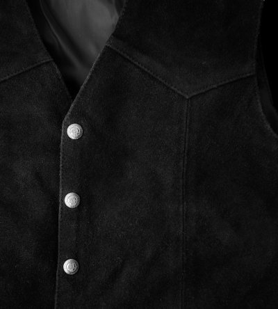 画像3: スカリー スナップフロント カーフスエード ベスト（ブラック）/Scully Calf Suede Leather Vest(Black)