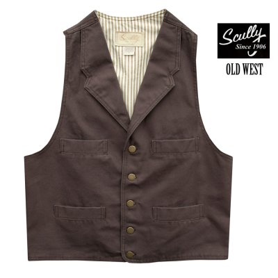 画像1: スカリー キャンバス ベスト（ウォールナット）/Scully Canvas Vest (Walnut)