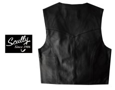 画像3: スカリー スナップフロント ラムレザー ベスト（ブラック）/Scully Lamb Leather Vest(Black) (3)