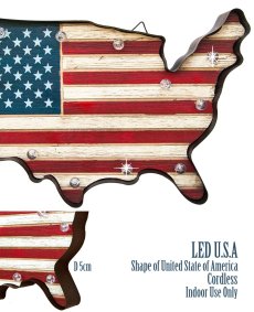 画像2: 星条旗・アメリカ国旗 LEDライト ウォール サイン/LED USA Wall Decor (2)