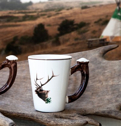画像2: 鹿の角 エルク&パインコーン マグカップ（2個セット）/Elk&Pinecone Mug Cup(Set of Two)