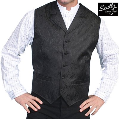 画像2: スカリー オールドウエスト ペイズリー ベスト（ブラック）/Scully Old West Paisley Vest(Black)