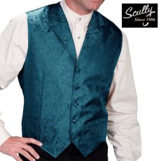 画像1: スカリー オールドウエスト ペイズリー ベスト（ターコイズ）L（身幅約57cm）/Scully Old West Paisley Vest(Teal) (1)