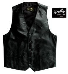 画像3: スカリー ウエスタン ラムレザー ベスト（ブラック）/Scully Western Lamb Leather Vest(Black) (3)
