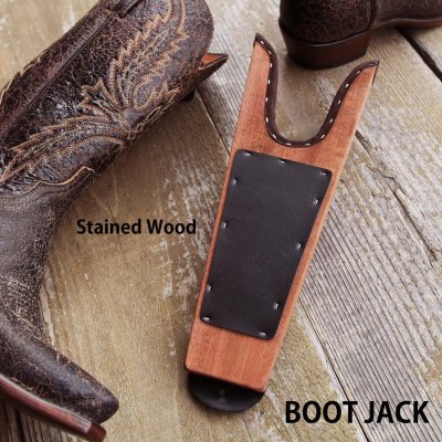 画像1: ブーツジャック 木製ステイン仕上げxブラック（ブーツ・靴を脱ぐ便利道具）/Boot Jack