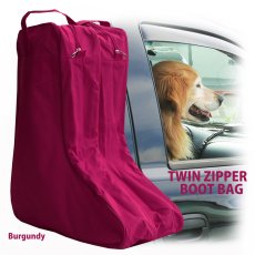 画像1: ウエスタンブーツ ブーツバッグ 持ち運び・キャリーバッグ ブーツ保管用バッグ ツインジッパー・ハンドストラップつき（バーガンディー）/Hand Strap Twin Zipper Boot Bag(Burgundy) (1)