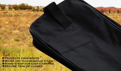 画像2: ウエスタンブーツ ブーツバッグ 持ち運び・キャリーバッグ ブーツ保管用バッグ ツインジッパー・ハンドストラップつき（ブラウン）/Hand Strap Twin Zipper Boot Bag(Brown)