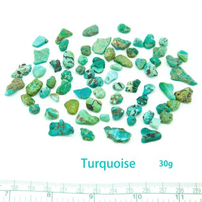 画像1: ターコイズ石・トルコ石 30g（ペンダントトップ・ネックレス・ピアス・リングなどジュエリー製作用材料）/Turquoise