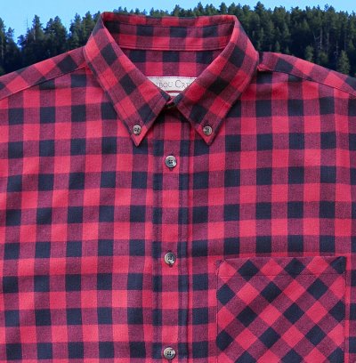 画像2: フランネルシャツ（レッド バッファロープラッド・長袖）M/Flannel Shirt(Red Buffalo Plaid)