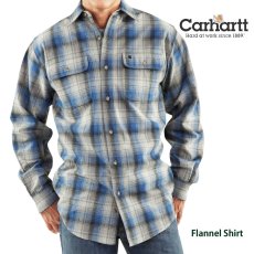 画像1: カーハート ヘビーウエイト フランネル シャツ  ブルー・ブラック・グレー  L（身幅63cm）/Carhartt Heavyweight Flannel Shirt(Cobalt) (1)